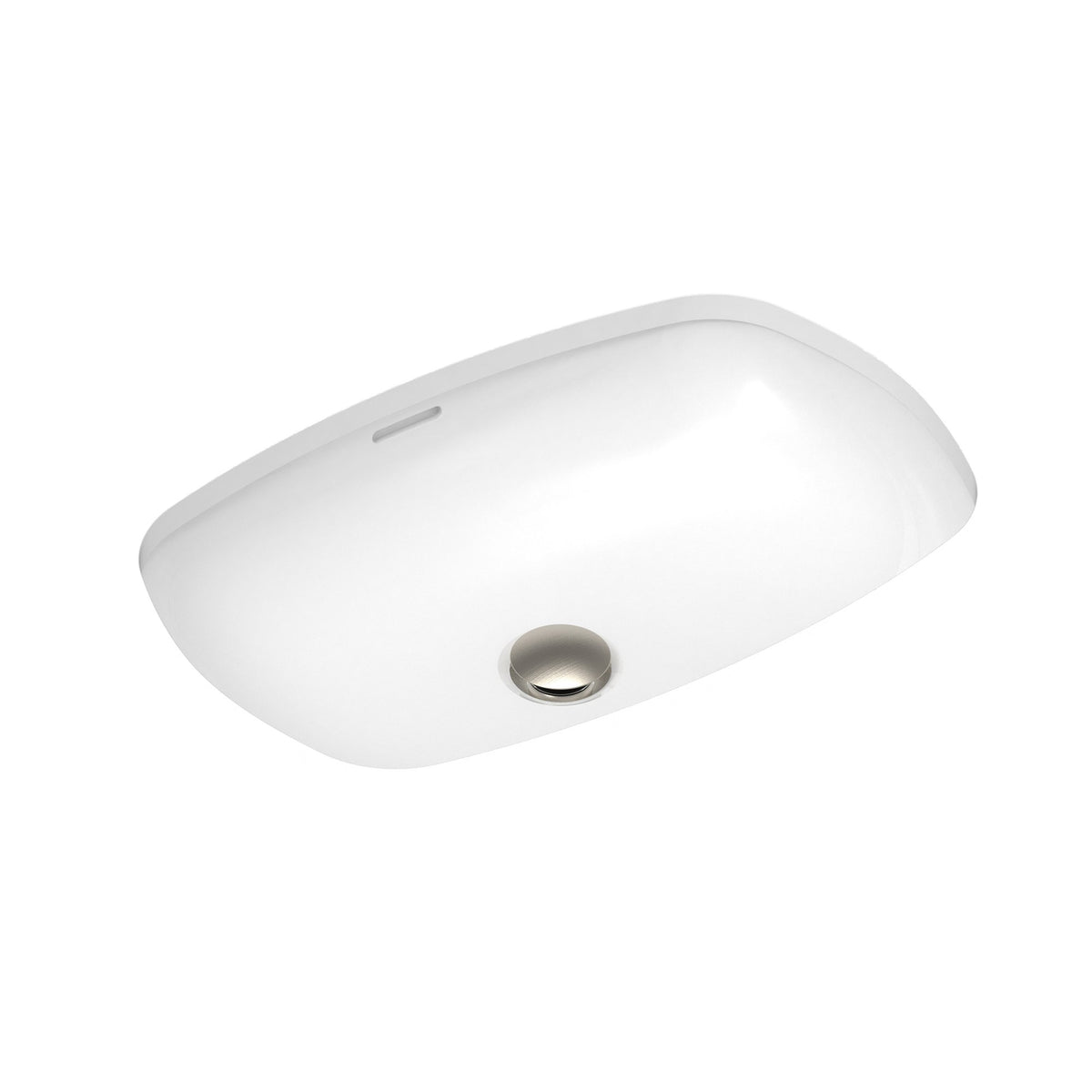 ADP Carrie Basin in Gloss White, overflow detail