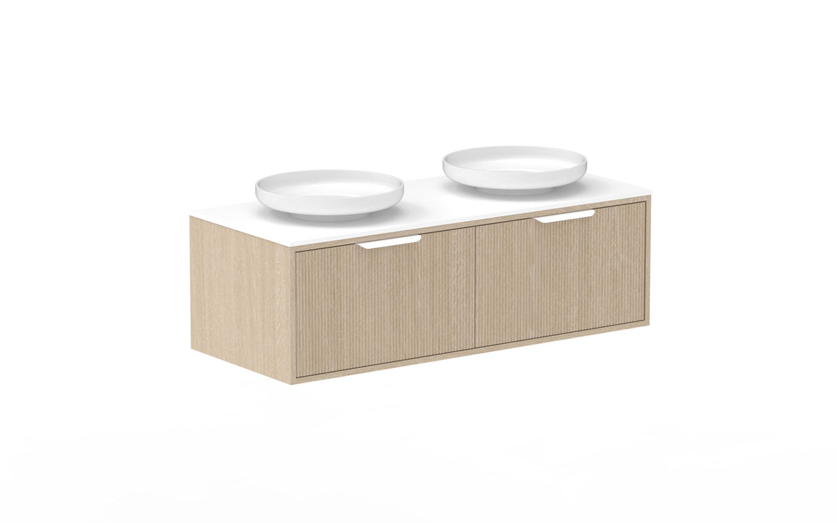 ADP Clifton Wall Hung Vanity 1200mm double bowl in Coastal Oak