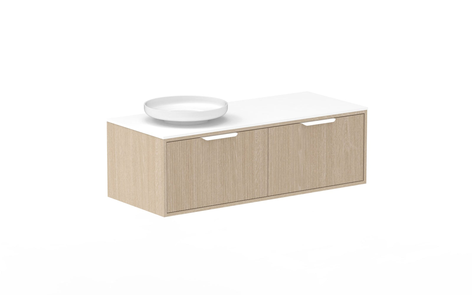 ADP Clifton Wall Hung Vanity 1200mm left offset bowl in Coastal Oak