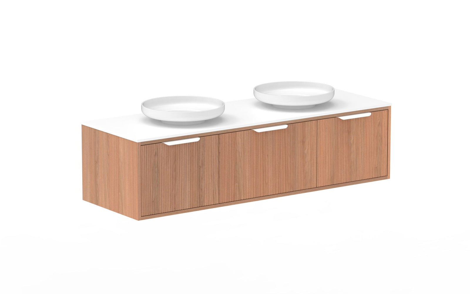 ADP Clifton Wall Hung Vanity 1500mm double bowl in Tasmanian Oak
