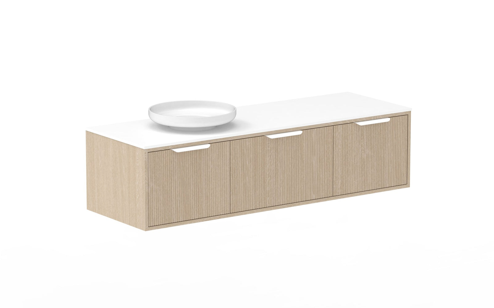 ADP Clifton Wall Hung Vanity 1500mm left offset bowl in Coastal Oak