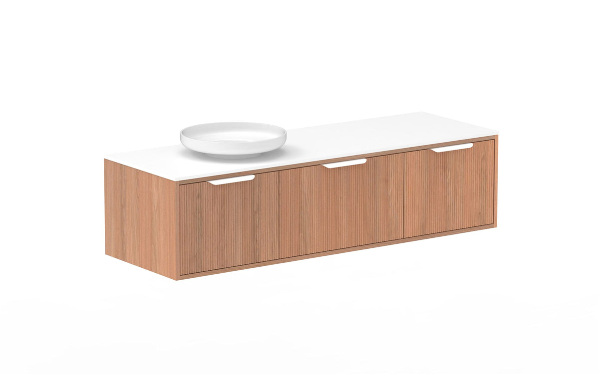 ADP Clifton Wall Hung Vanity 1500mm left offset bowl in Tasmanian Oak