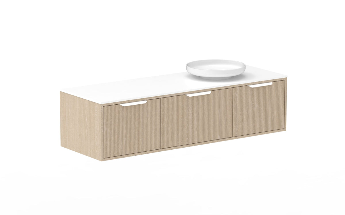 ADP Clifton Wall Hung Vanity 1500mm right offset bowl in Coastal Oak