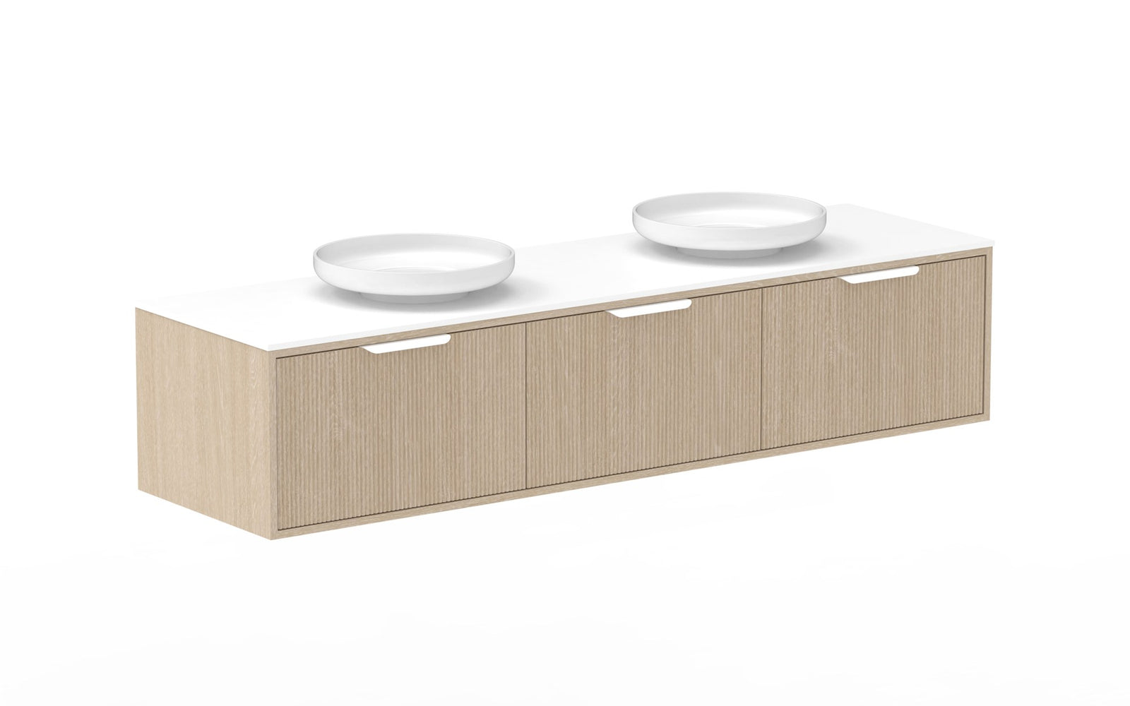 ADP Clifton Wall Hung Vanity 1800mm double bowl in Coastal Oak