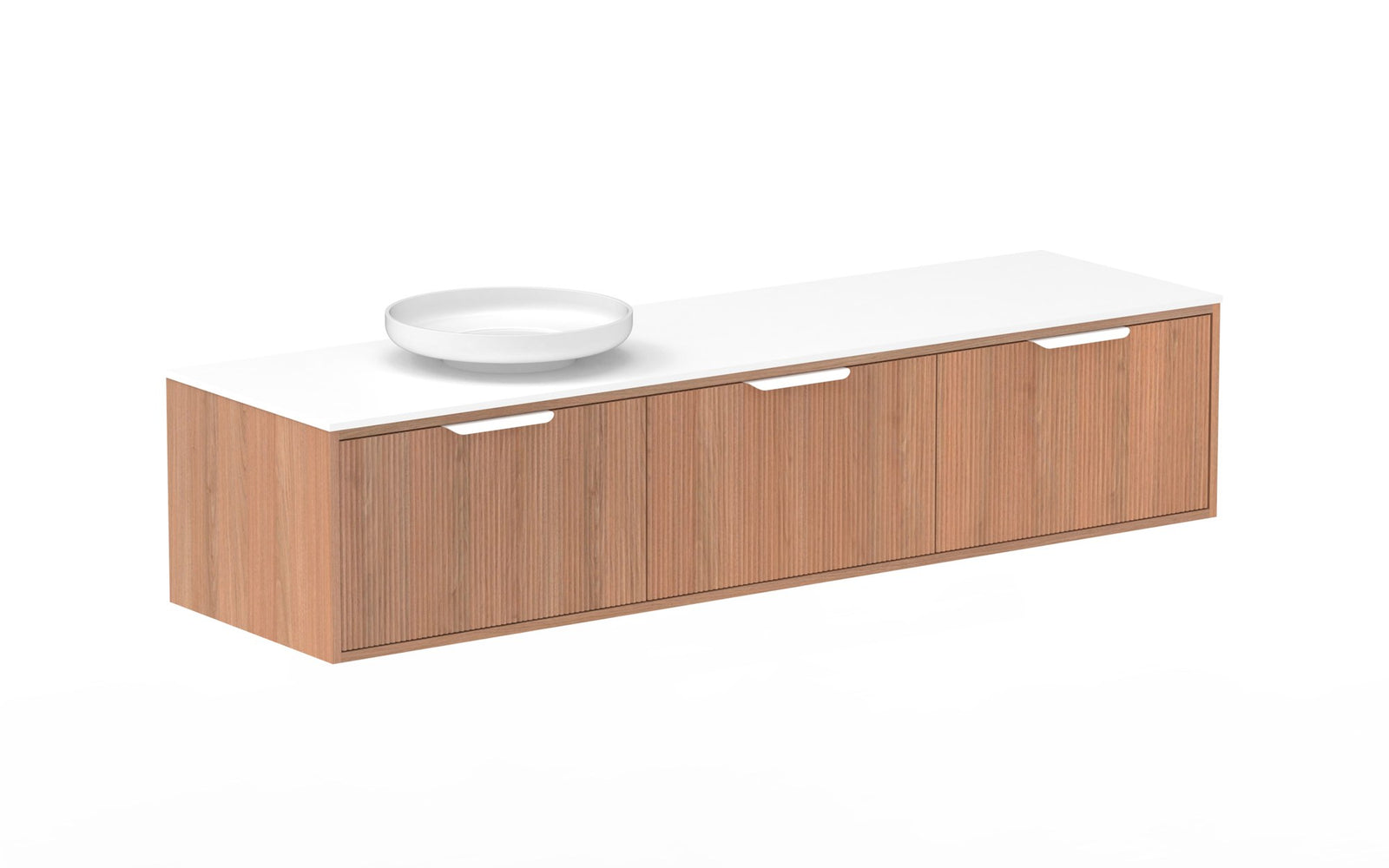 ADP Clifton Wall Hung Vanity 1800mm left offset bowl in Tasmanian Oak