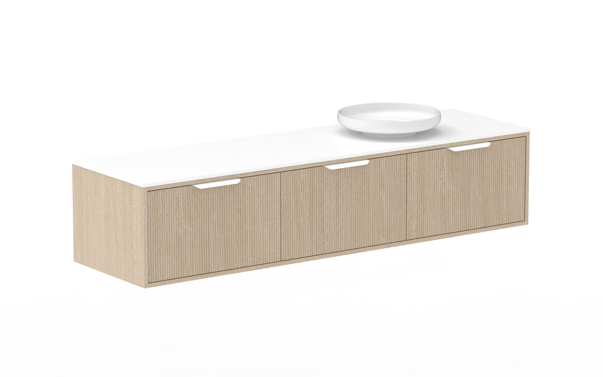 ADP Clifton Wall Hung Vanity 1800mm right offset bowl in Coastal Oak