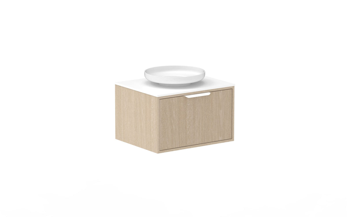 ADP Clifton Wall Hung Vanity 600mm centre bowl in Coastal Oak