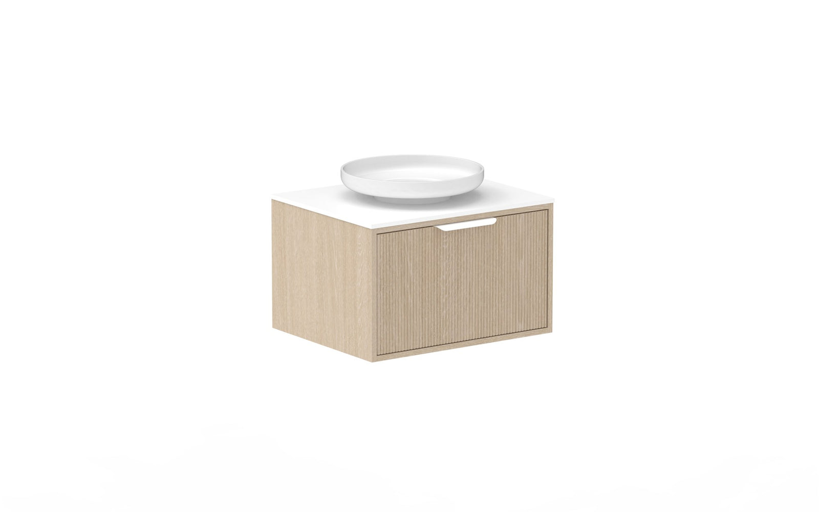 ADP Clifton Wall Hung Vanity 600mm centre bowl in Coastal Oak