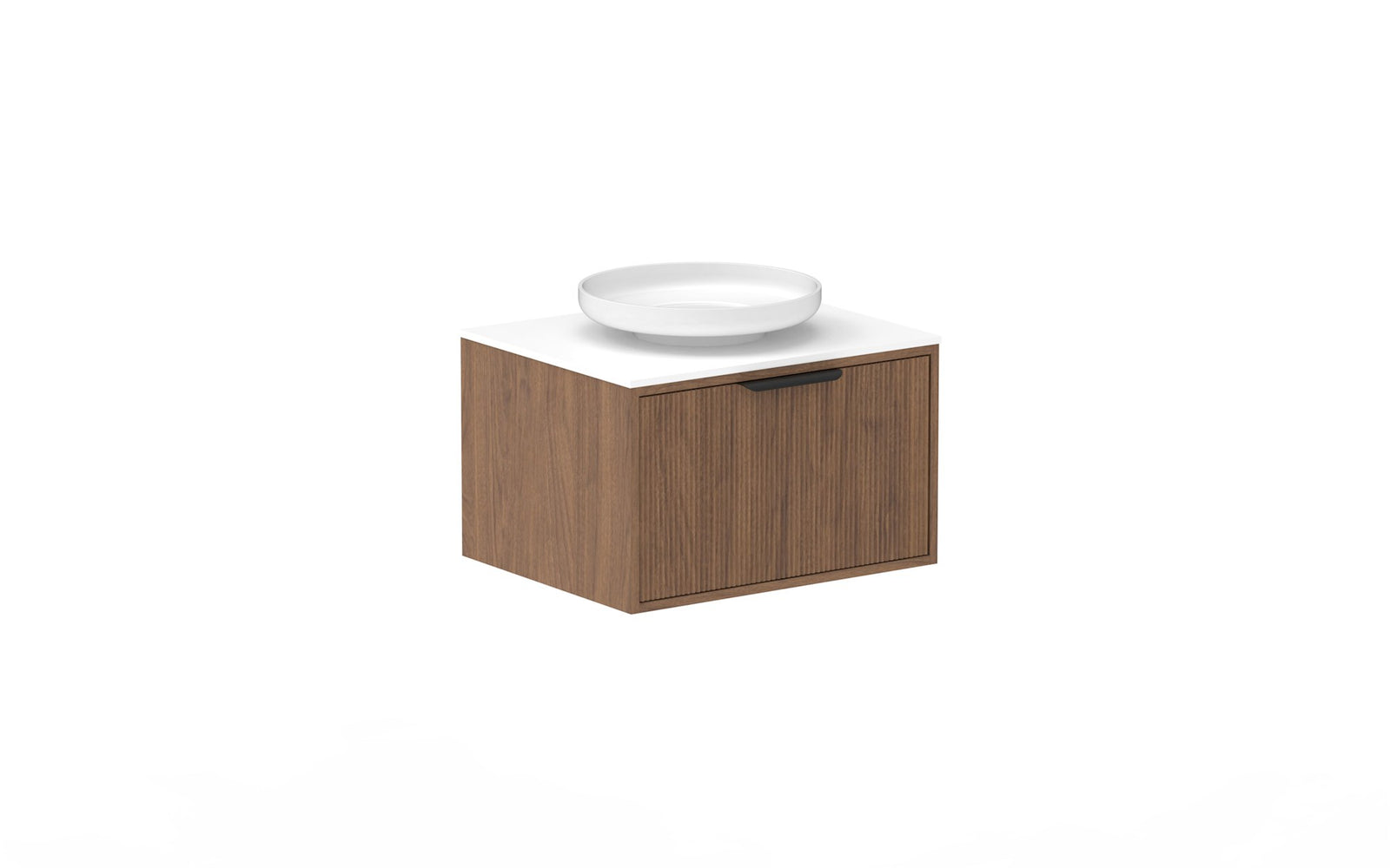 ADP Clifton Wall Hung Vanity 600mm centre bowl in Florentine Walnut
