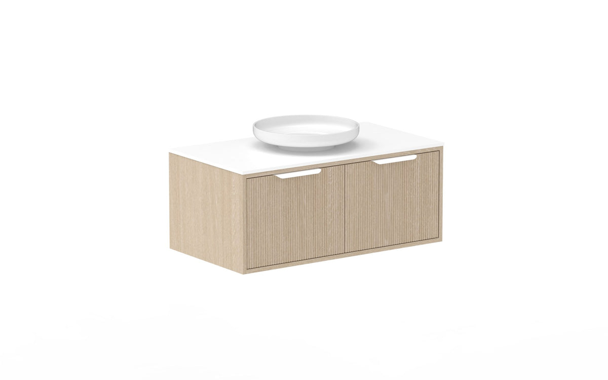 ADP Clifton Wall Hung Vanity 900mm centre bowl in Coastal Oak
