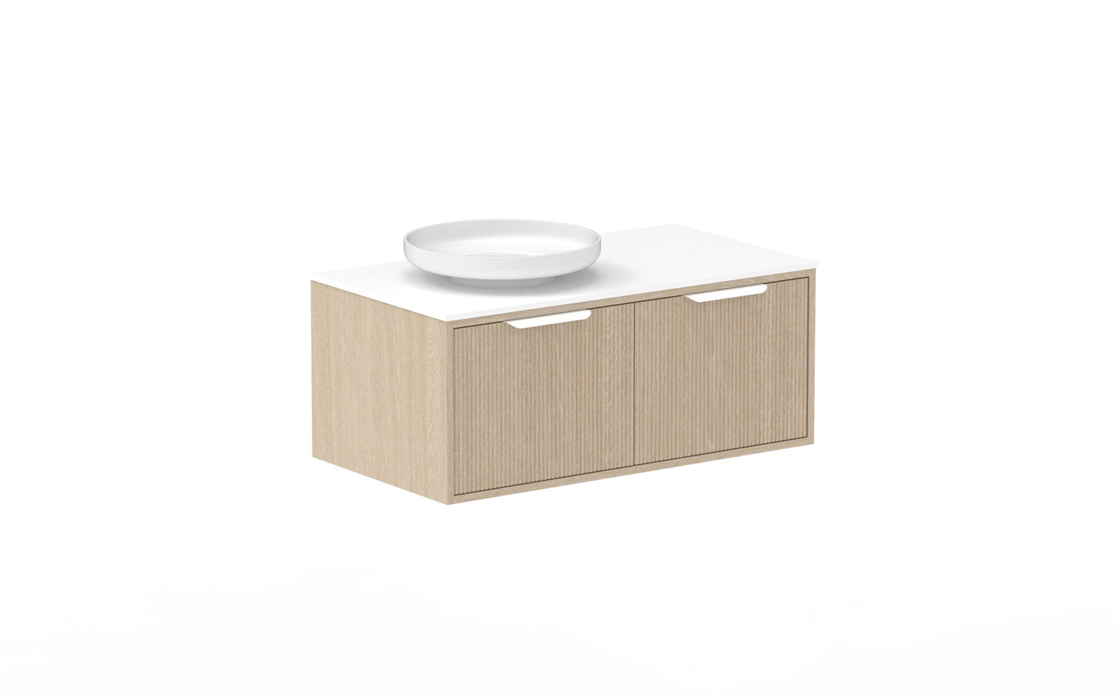 ADP Clifton Wall Hung Vanity 900mm left offset bowl in Coastal Oak