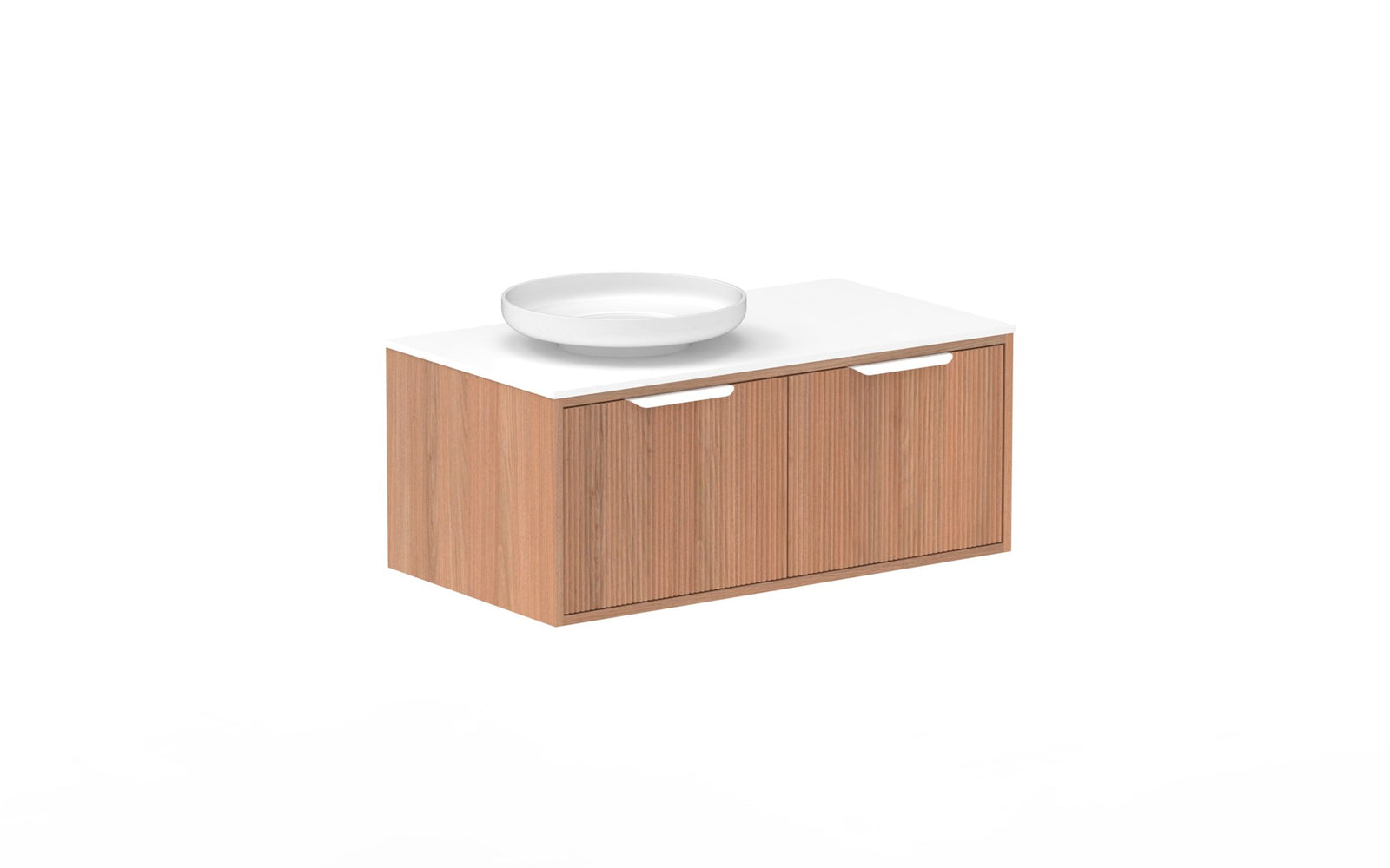 ADP Clifton Wall Hung Vanity 900mm left offset bowl in Tasmanian Oak