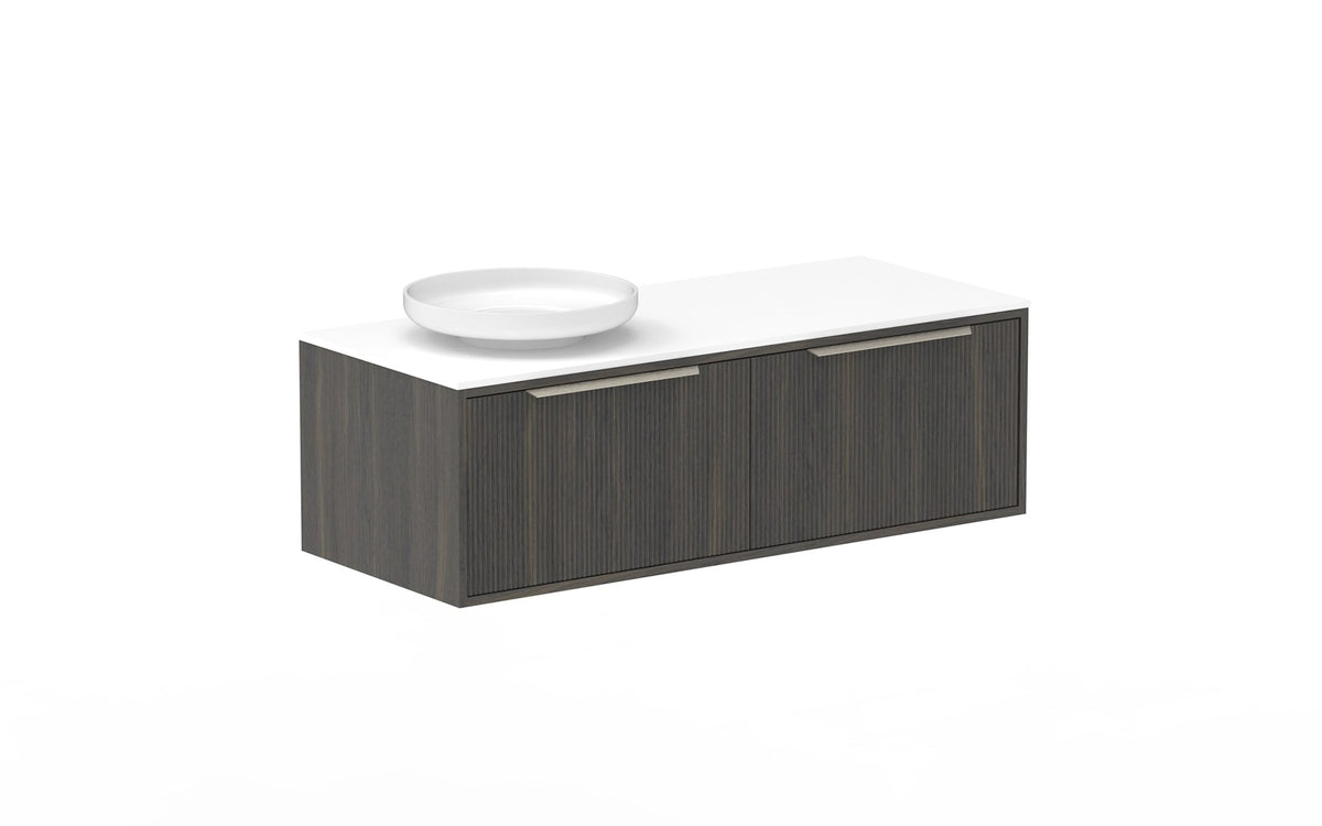 ADP Clifton Wall Hung Vanity 1200mm left offset bowl in Bottega Oak