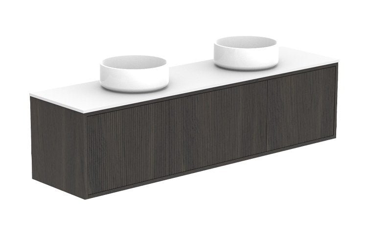 ADP Clifton Ensuite Wall Hung Vanity 1500mm double bowl in Bottega Oak