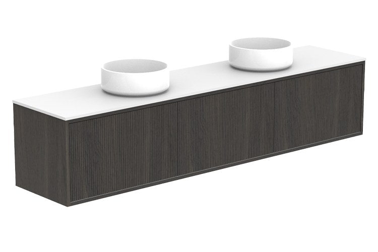 ADP Clifton Ensuite Wall Hung Vanity 1800mm double bowl in Bottega Oak