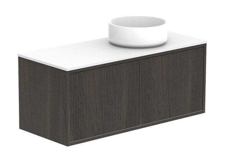 ADP Clifton Ensuite Wall Hung Vanity 900mm right offset bowl in Bottega Oak