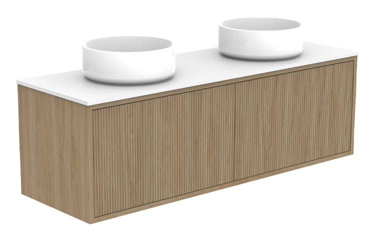 ADP Clifton Ensuite Wall Hung Vanity 1200mm double bowl in Prime Oak