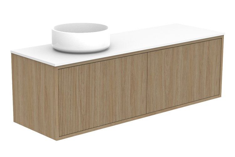 ADP Clifton Ensuite Wall Hung Vanity 1200mm left offset bowl in Prime Oak