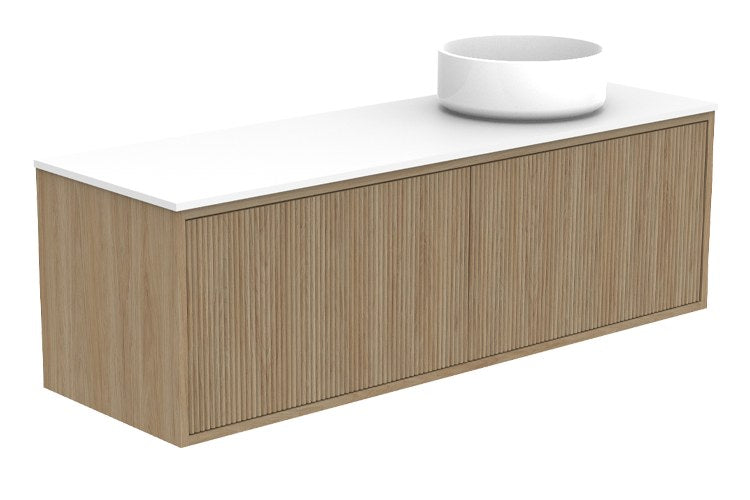 ADP Clifton Ensuite Wall Hung Vanity 1200mm right offset bowl in Prime Oak