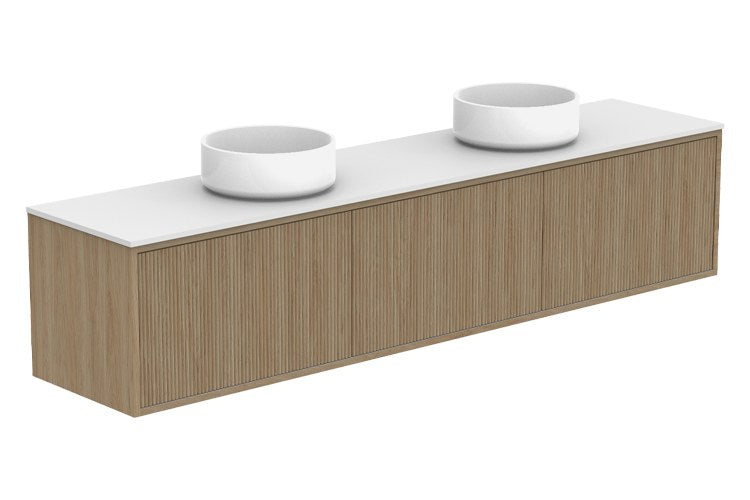 ADP Clifton Ensuite Wall Hung Vanity 1800mm double bowl in Prime Oak
