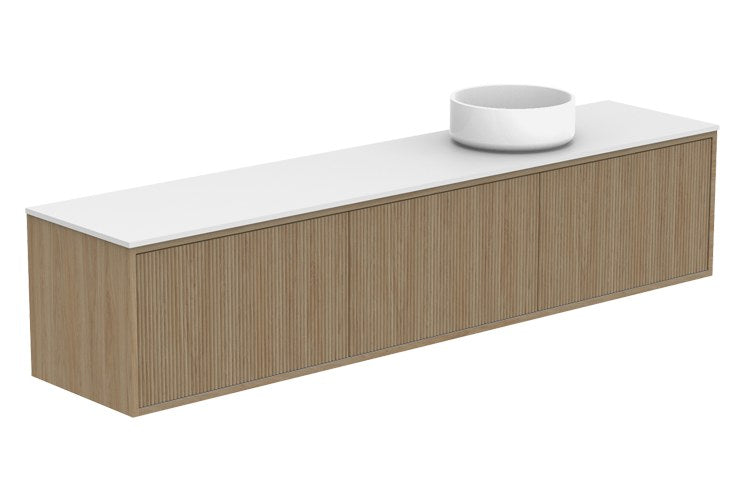 ADP Clifton Ensuite Wall Hung Vanity 1800mm right offset bowl in Prime Oak