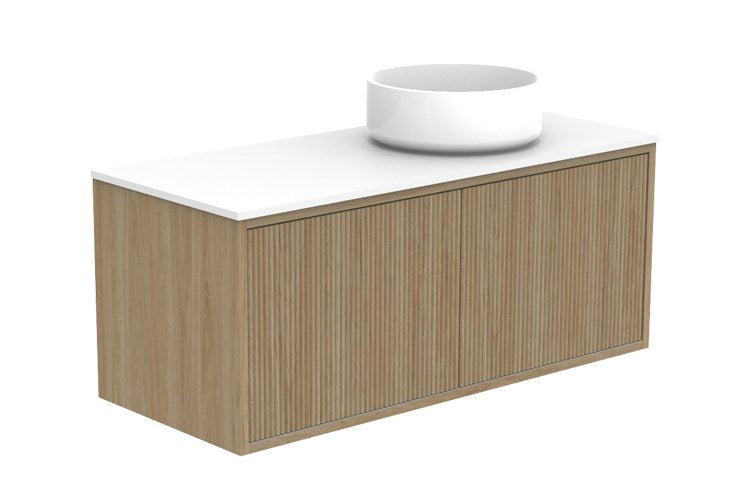 ADP Clifton Ensuite Wall Hung Vanity 900mm right offset bowl in Prime Oak
