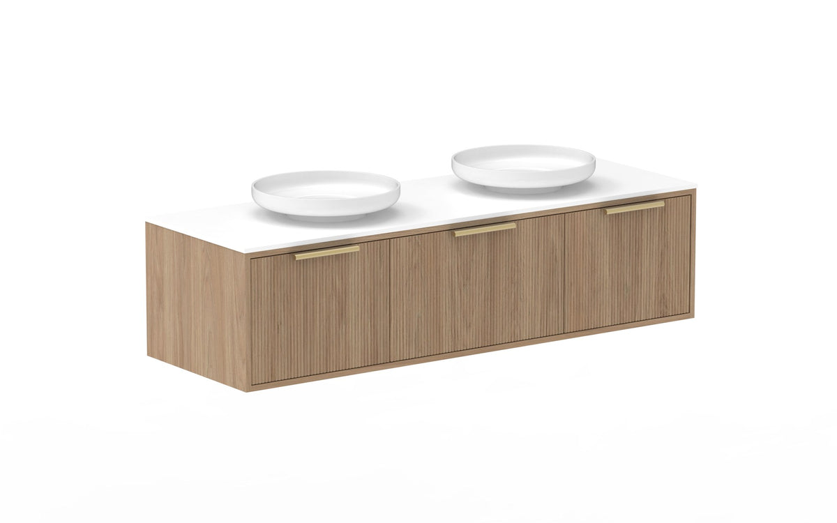 ADP Clifton Wall Hung Vanity 1500mm double bowl in Prime Oak