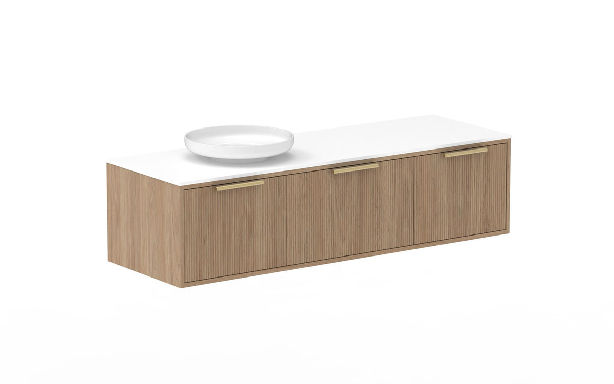 ADP Clifton Wall Hung Vanity 1500mm left offset bowl in Prime Oak