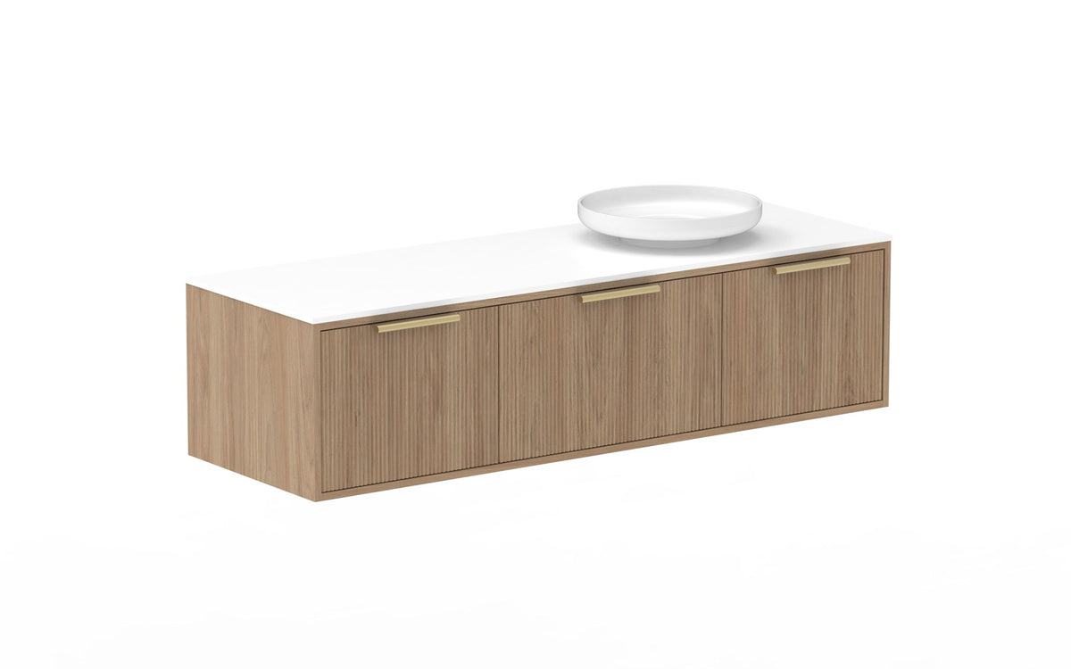 ADP Clifton Wall Hung Vanity 1500mm right offset bowl in Prime Oak