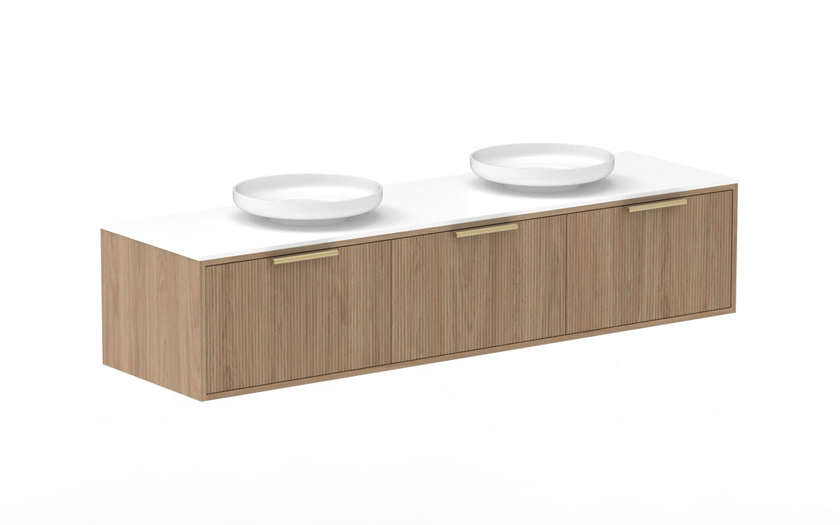 ADP Clifton Wall Hung Vanity 1800mm double bowl in Prime Oak