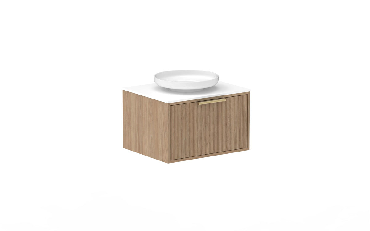 ADP Clifton Wall Hung Vanity 600mm centre bowl in Prime Oak
