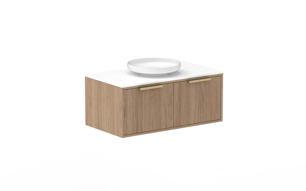 ADP Clifton Wall Hung Vanity 900mm centre bowl in Prime Oak