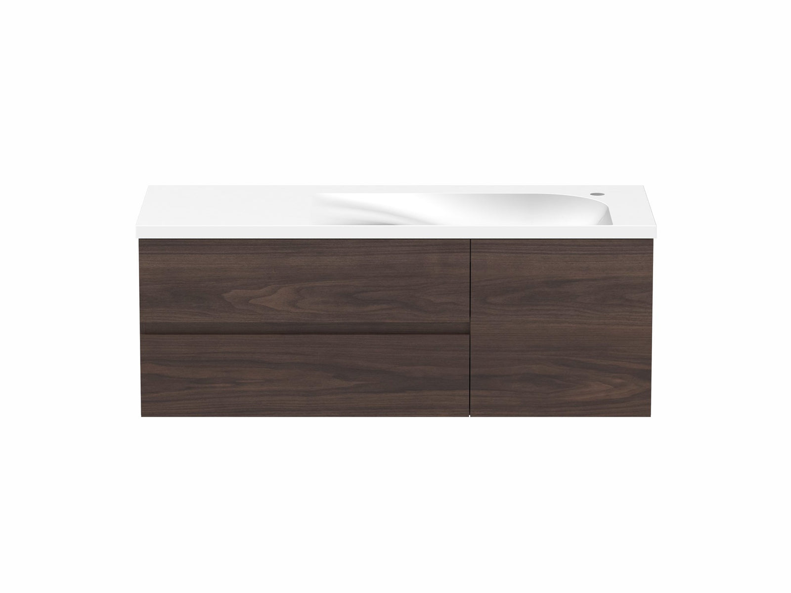 ADP Drift Wall Hung Vanity 1200mm right offset bowl, front view