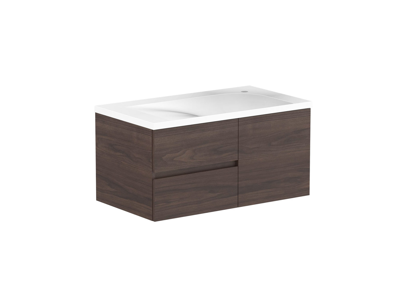ADP Drift Wall Hung Vanity 900mm right offset bowl