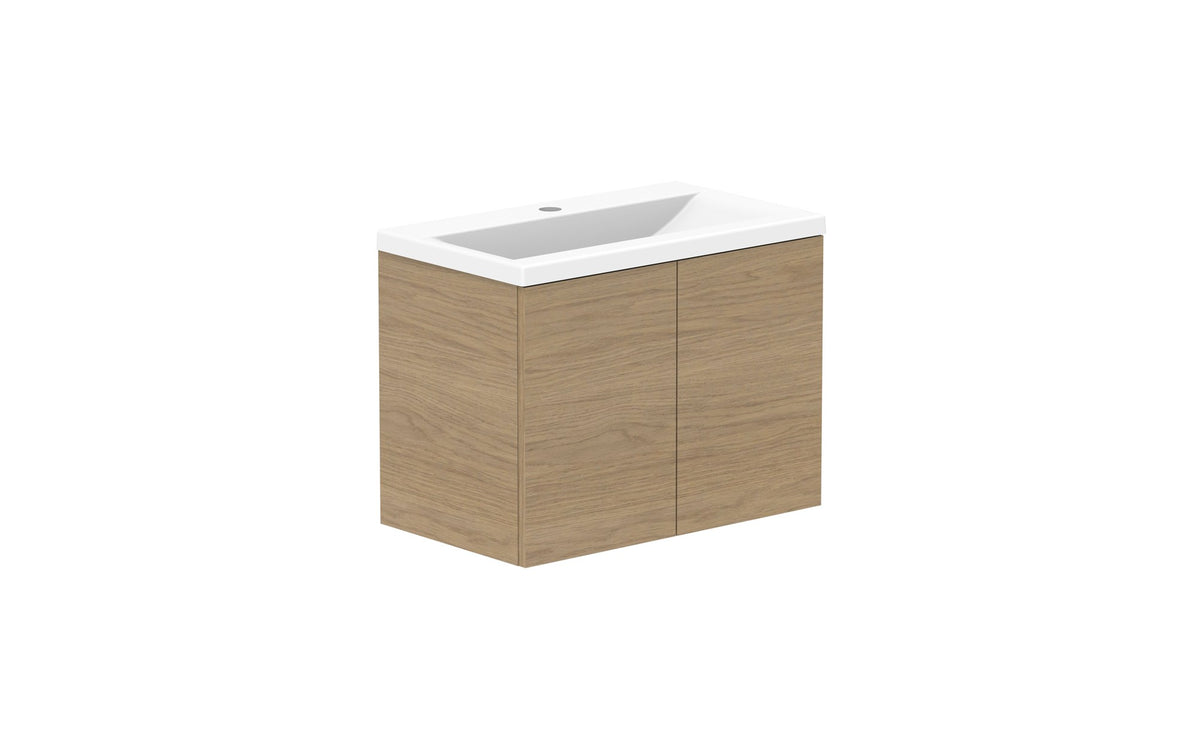 ADP Drift Ensuite Wall Hung Vanity 600mm centre bowl in Boston Oak