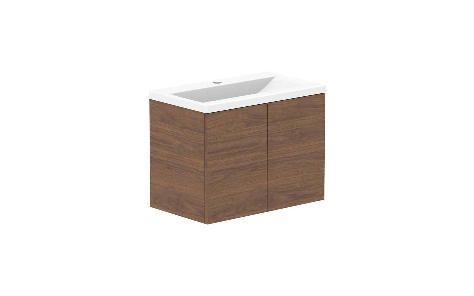 ADP Drift Ensuite Wall Hung Vanity 600mm centre bowl in Florentine Walnut