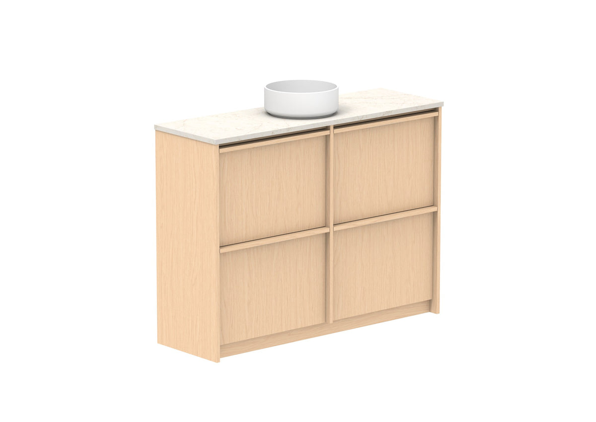 ADP Eli Ensuite Floor Mount Vanity 1200mm centre bowl in Blonde Oak