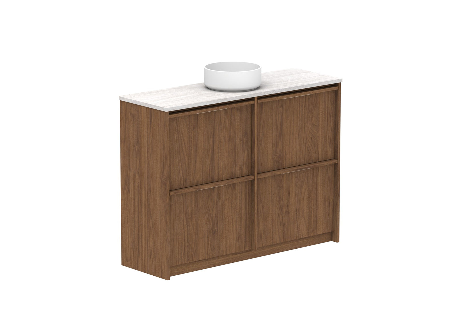 ADP Eli Ensuite Floor Mount Vanity 1200mm centre bowl in Florentine Walnut