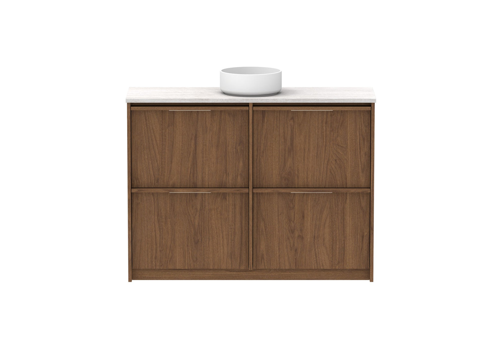 ADP Eli Ensuite Floor Mount Vanity 1200mm centre bowl in Florentine Walnut, front view