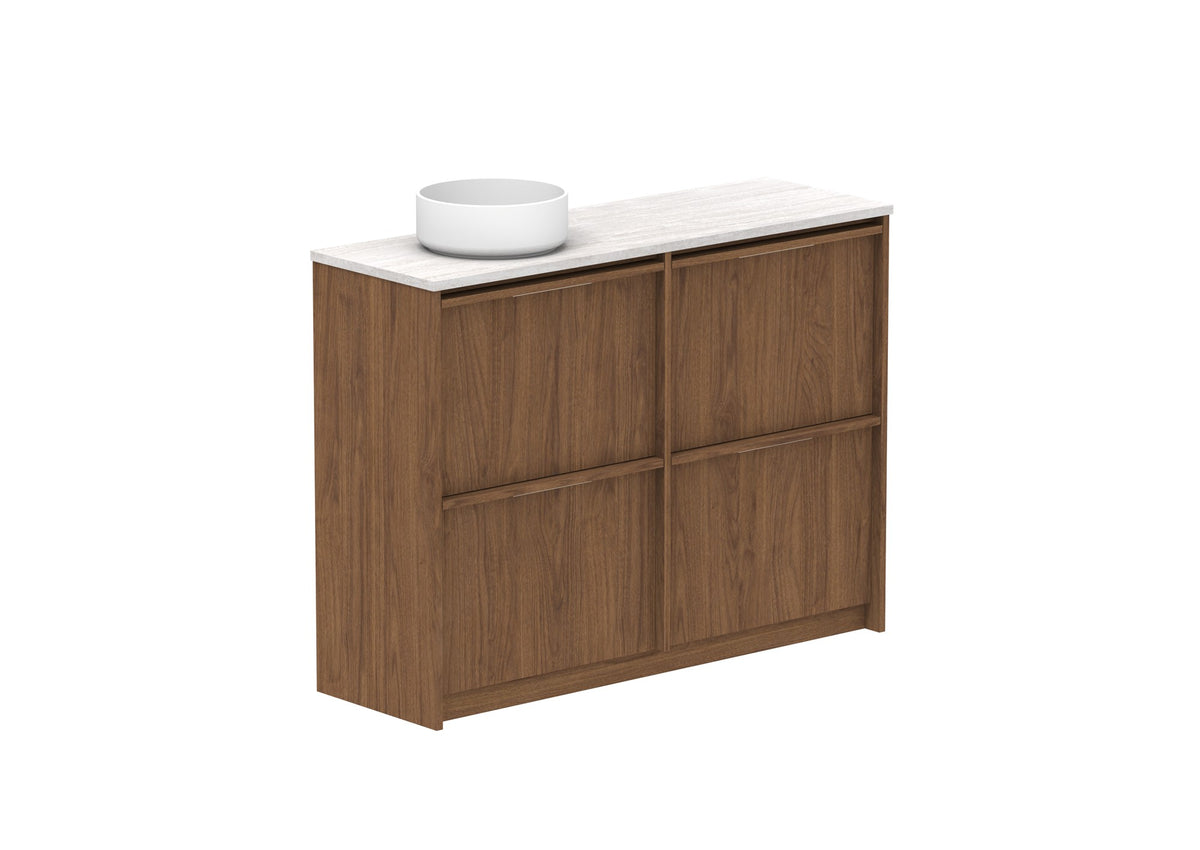 ADP Eli Ensuite Floor Mount Vanity 1200mm left bowl in Florentine Walnut