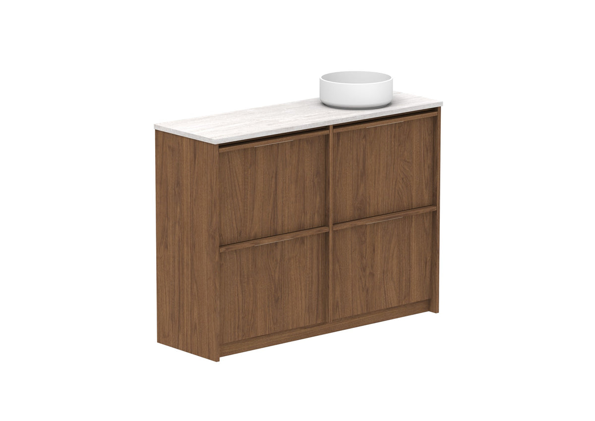 ADP Eli Ensuite Floor Mount Vanity 1200mm right bowl in Florentine Walnut
