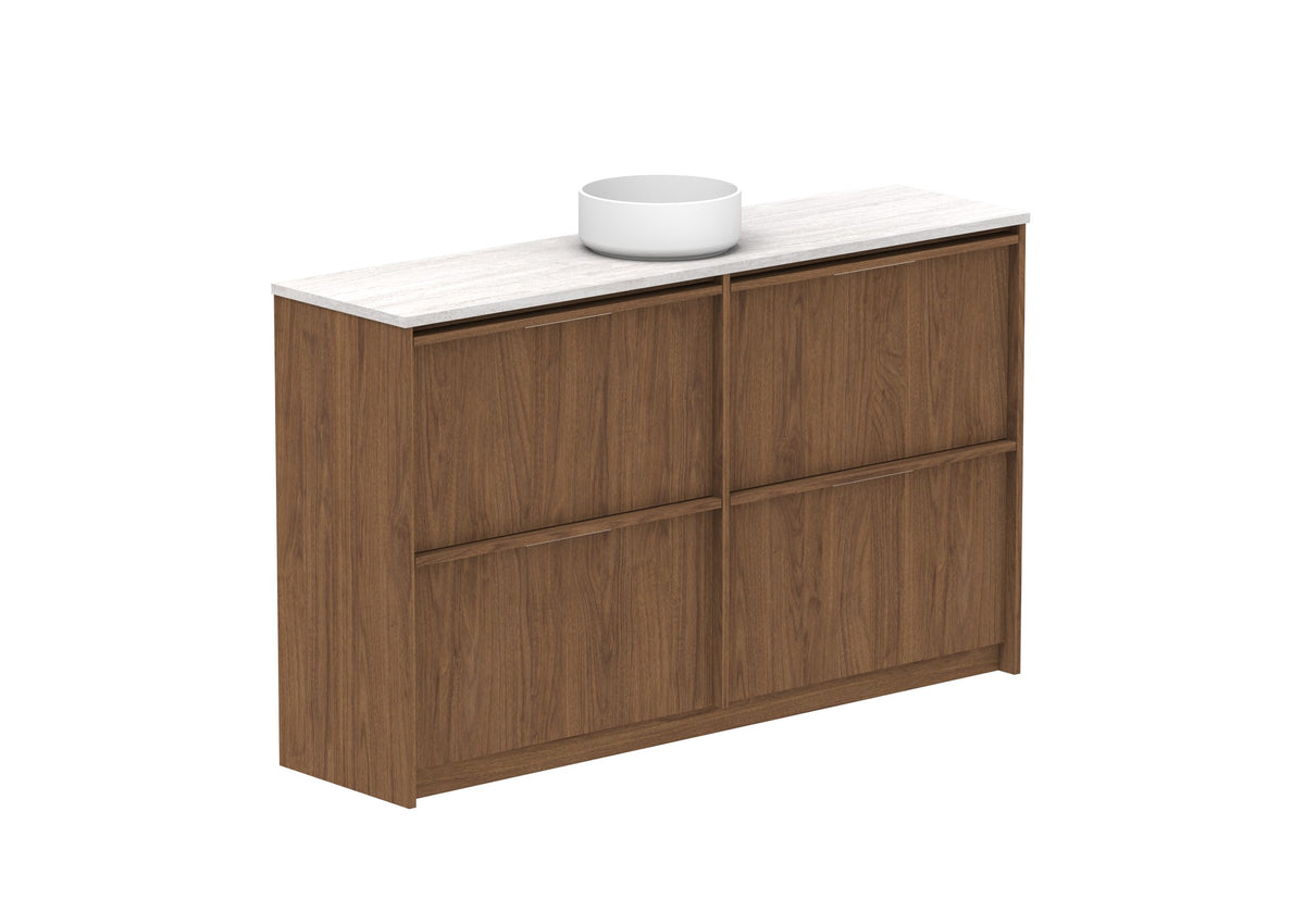ADP Eli Ensuite Floor Mount Vanity 1500mm centre bowl in Florentine Walnut