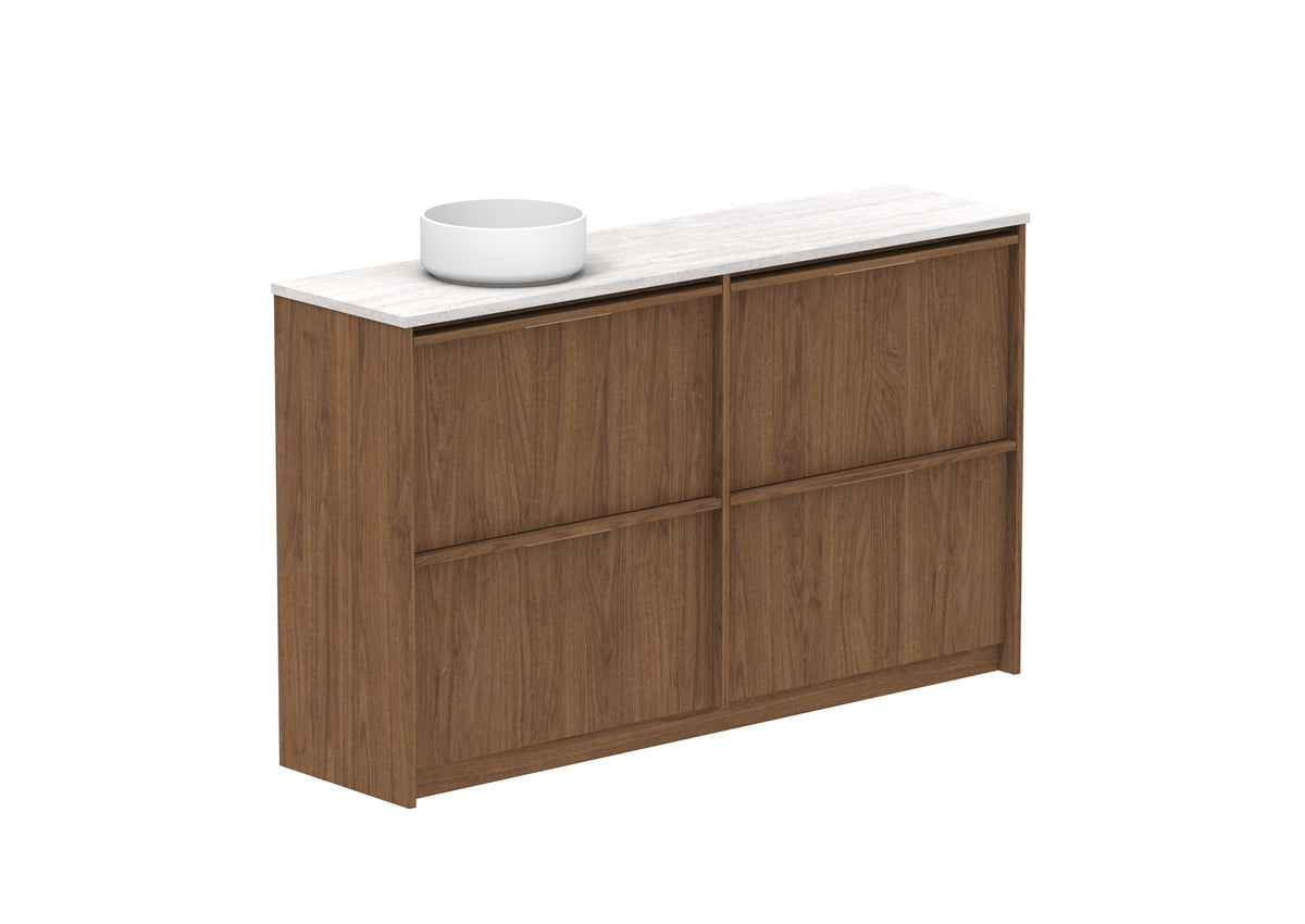 ADP Eli Ensuite Floor Mount Vanity 1500mm left bowl in Florentine Walnut