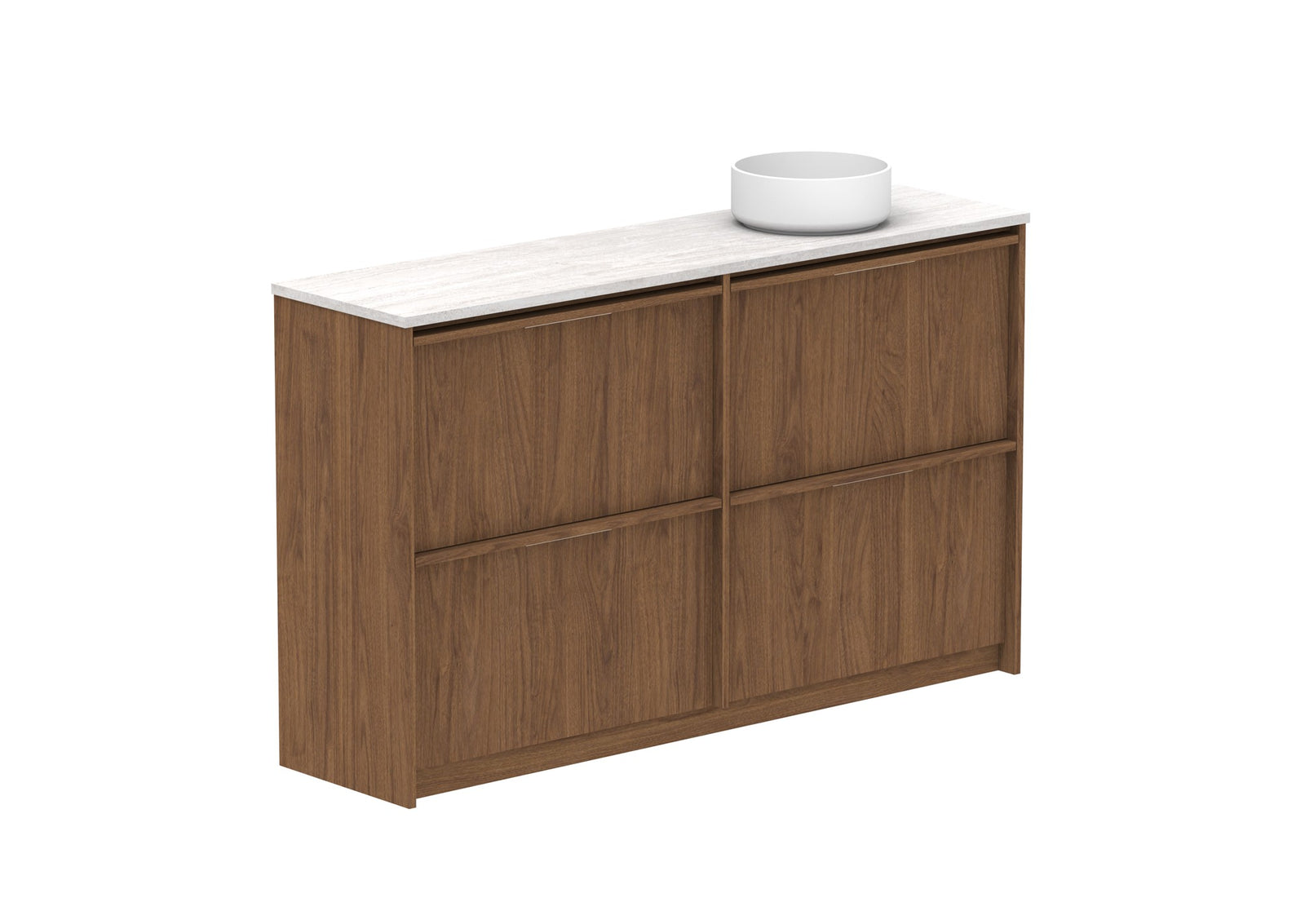 ADP Eli Ensuite Floor Mount Vanity 1500mm right bowl in Florentine Walnut