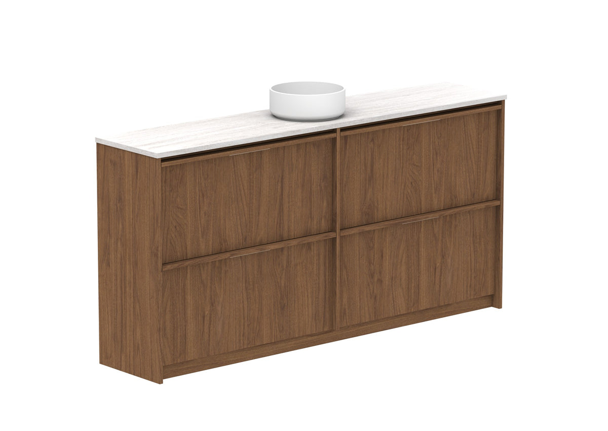 ADP Eli Ensuite Floor Mount Vanity 1800mm centre bowl in Florentine Walnut