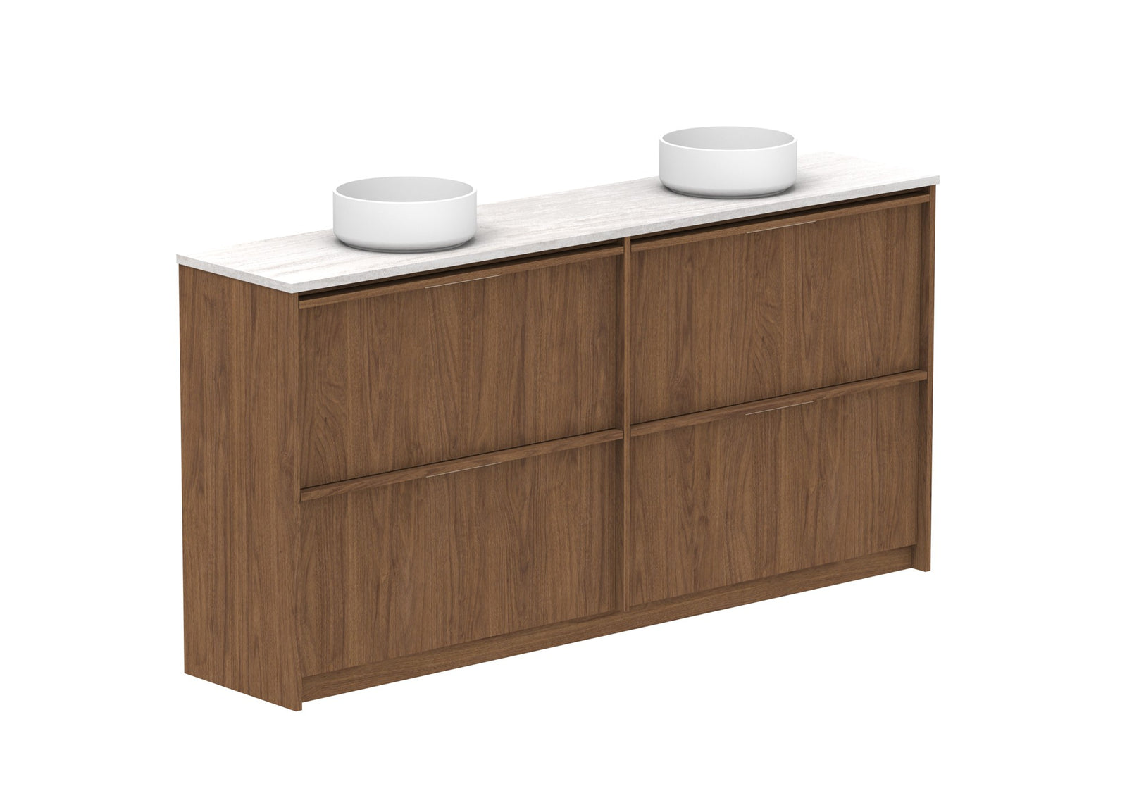 ADP Eli Ensuite Floor Mount Vanity 1800mm double bowl in Florentine Walnut