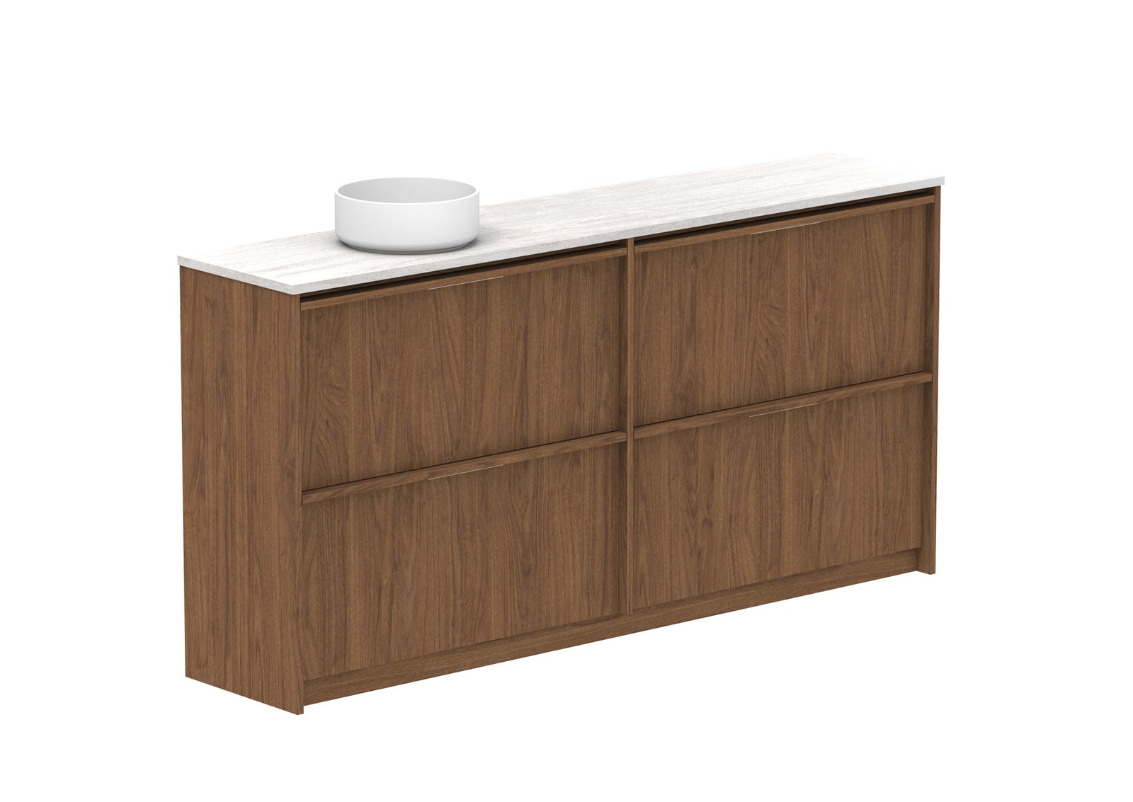ADP Eli Ensuite Floor Mount Vanity 1800mm left bowl in Florentine Walnut