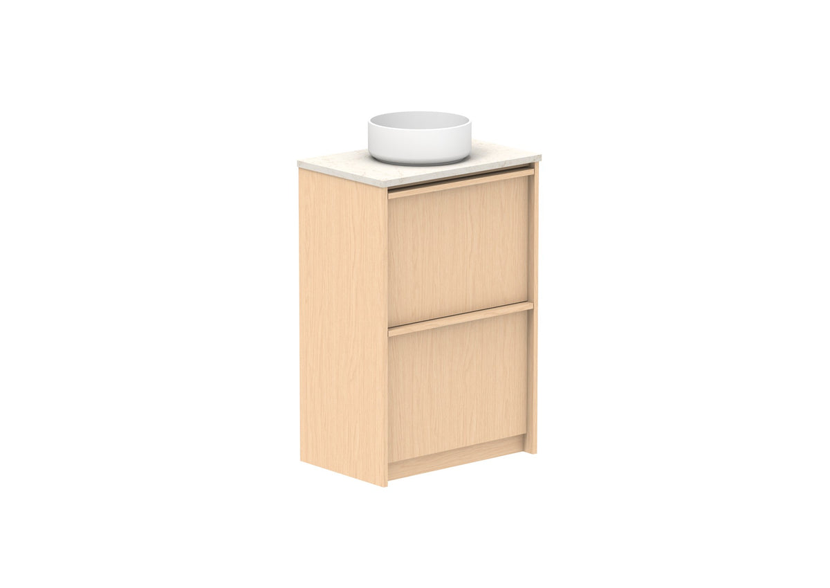 ADP Eli Ensuite Floor Mount Vanity 600mm centre bowl in Blonde Oak