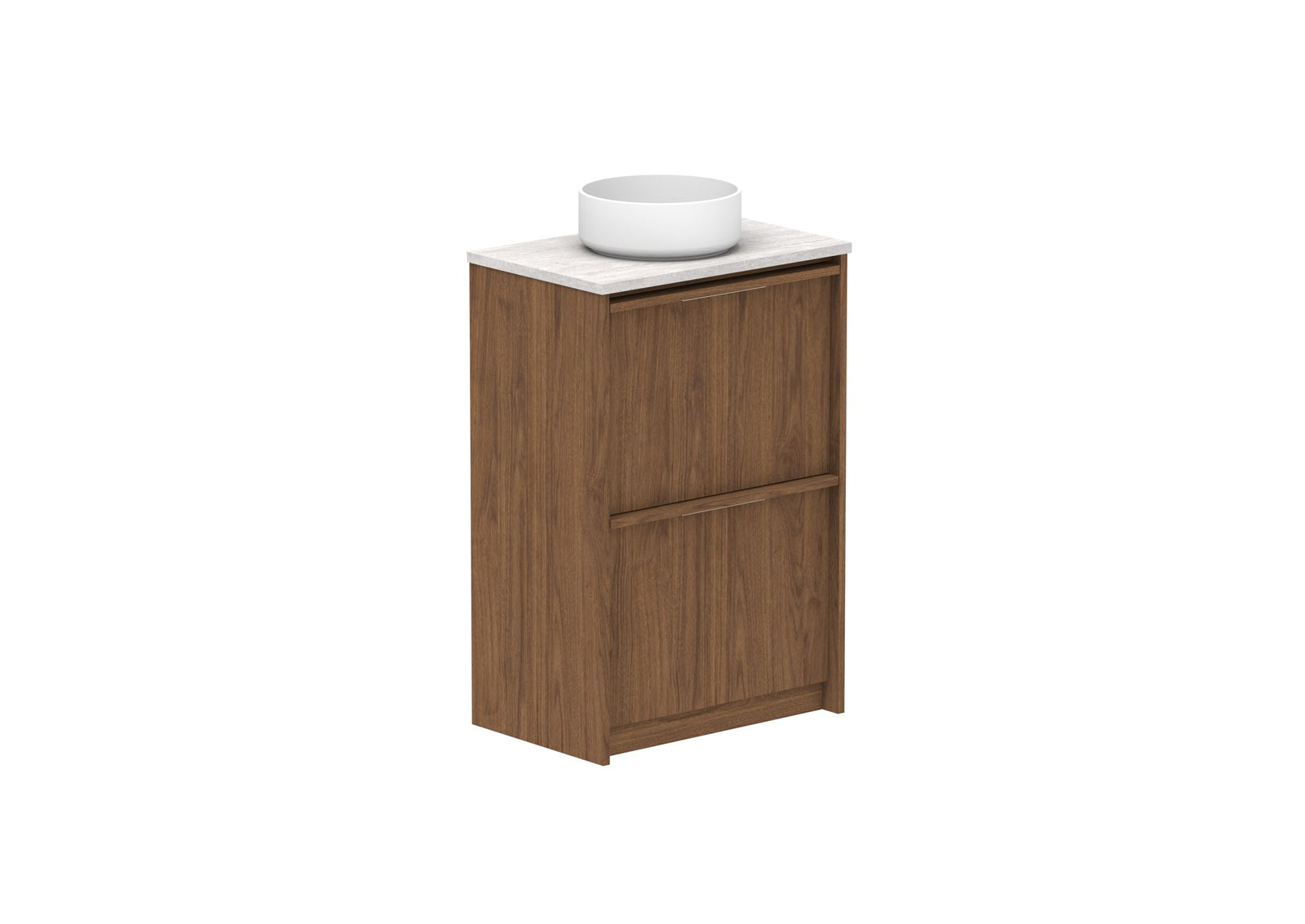 ADP Eli Ensuite Floor Mount Vanity 600mm centre bowl in Florentine Walnut