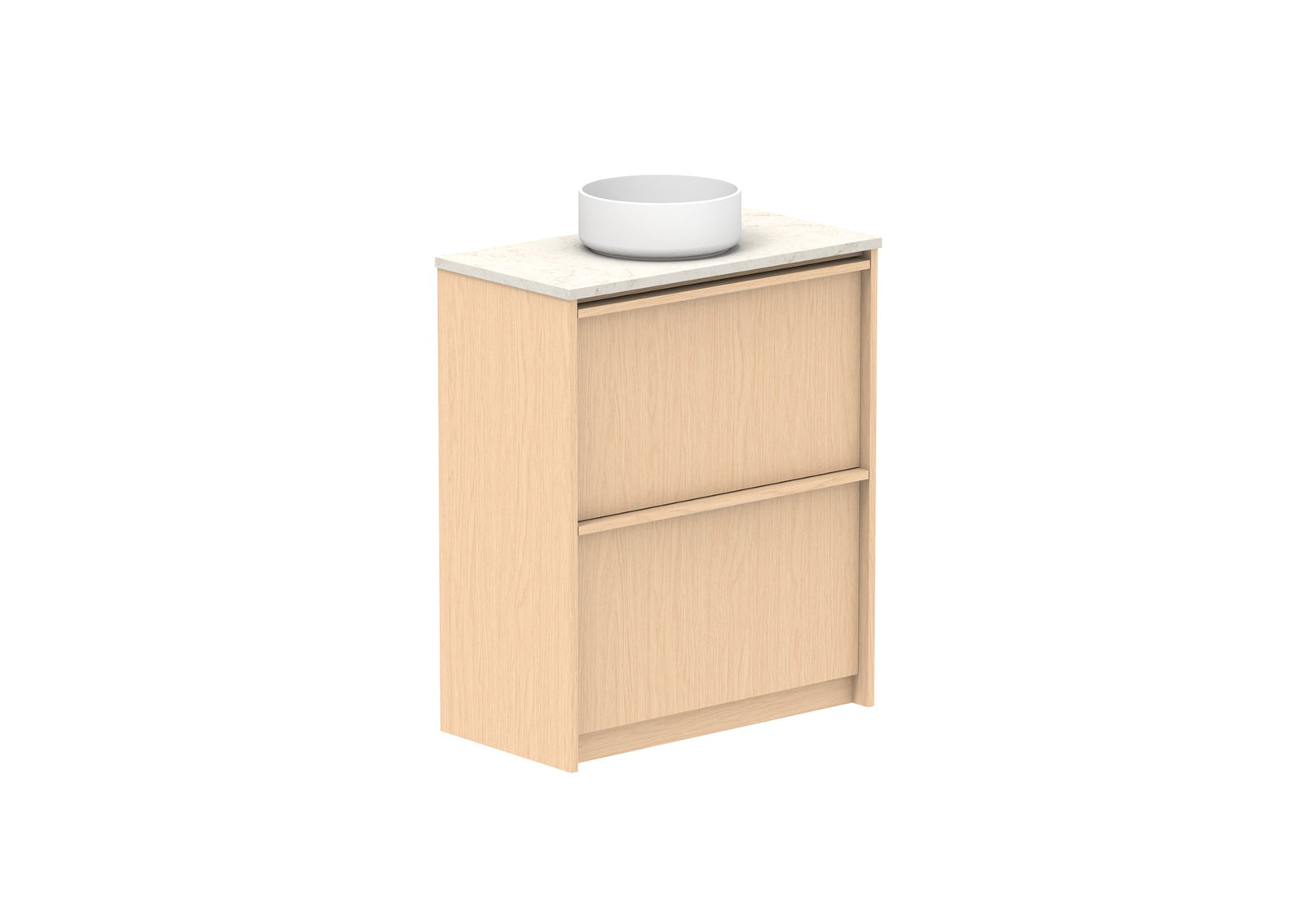 ADP Eli Ensuite Floor Mount Vanity 750mm centre bowl in Blonde Oak